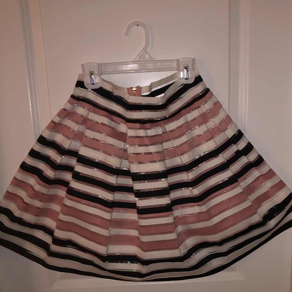 Girls Black, Pink, and White Skirt
